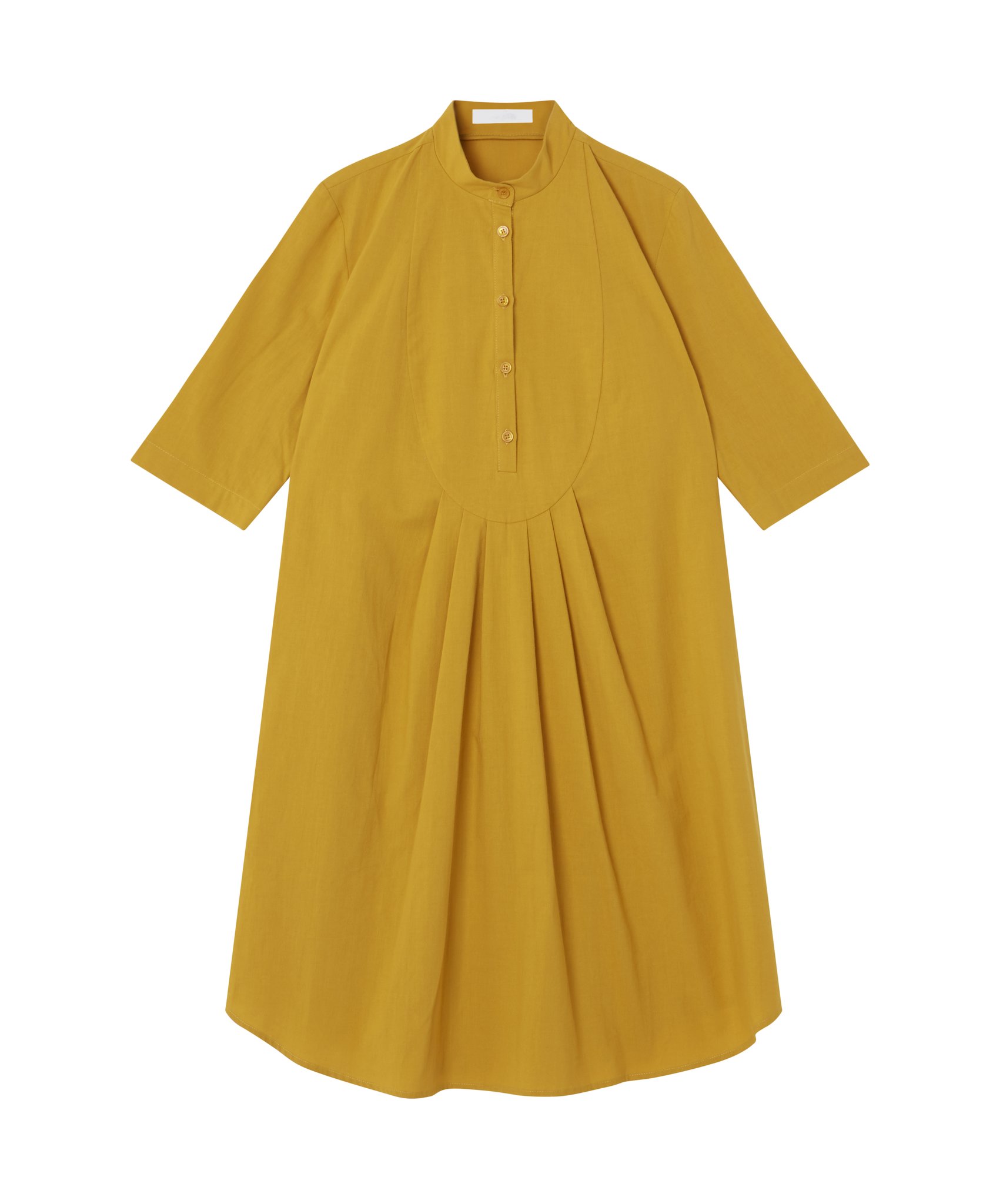 Bib Shirt Dress: Mustard