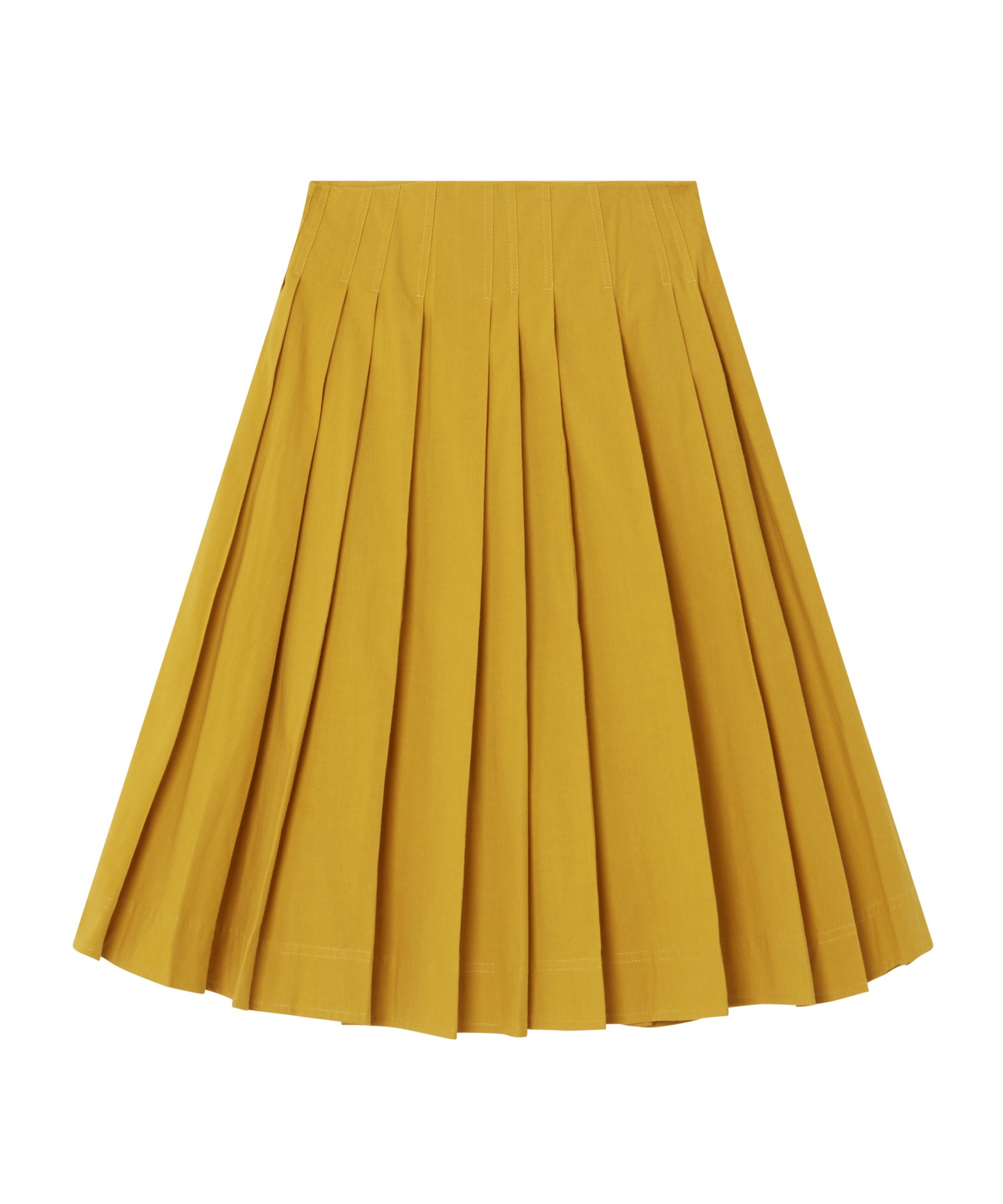 Pleated Skirt: Mustard